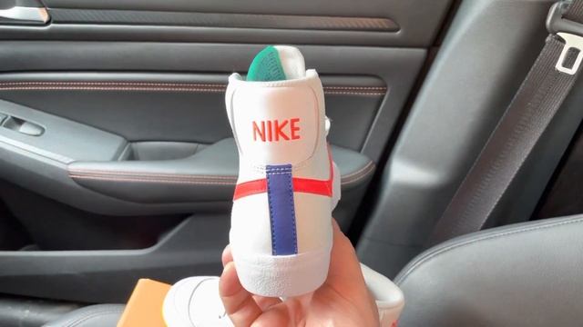 Nike Blazer Mid 77 Platinum Tint Bright Crimson shoes смотреть онлайн