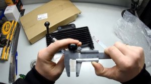 Радиатор масляный на питбайк (в сборе)/  Oil cooler on a pit bike (assembled)