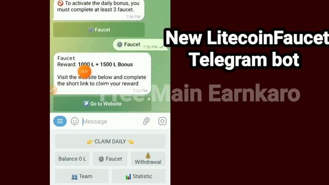 New Litecoin Faucet Site || Best Litecoin Telegram Bot || 1000 1500 LTC Sat Every Claim смотреть онлайн