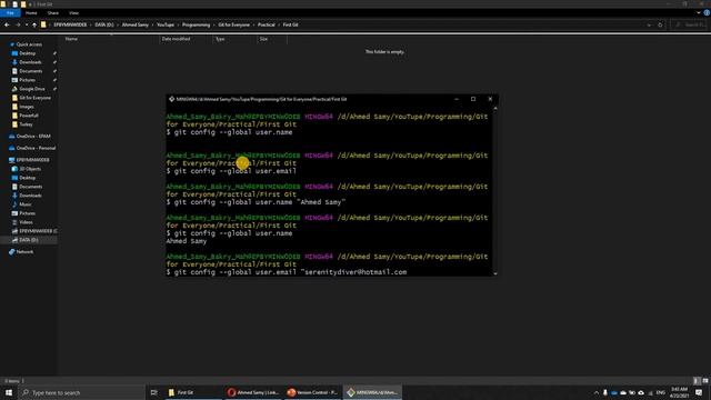 03 –Git Configure & Create Local Repository ظبط الإعدادات وإنشاء مشروع على الجهاز смотреть онлайн