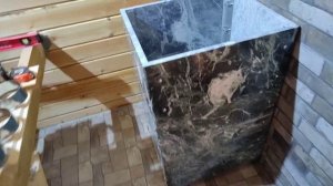 "Самодельная " облицовка из змеевика, для банной печи ч.1 - сборка