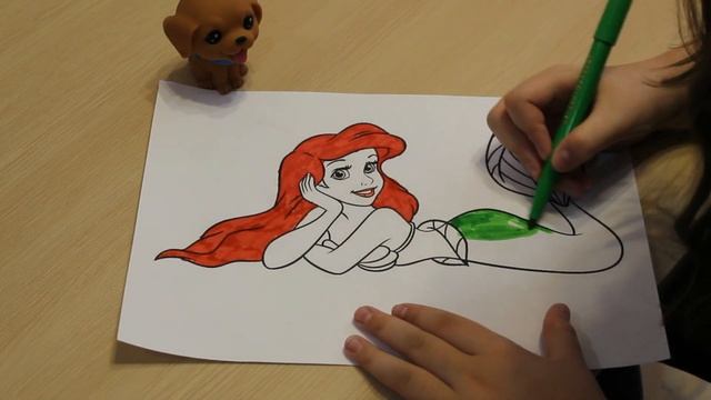 Русалка Ариэль раскраска смотреть онлайн