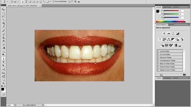 How to make teeth white in Photoshop CS3/CS4 смотреть онлайн