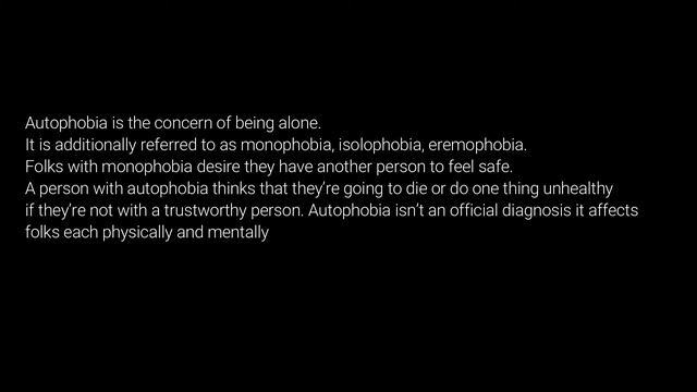What is AUTOPHOBIA ? смотреть онлайн