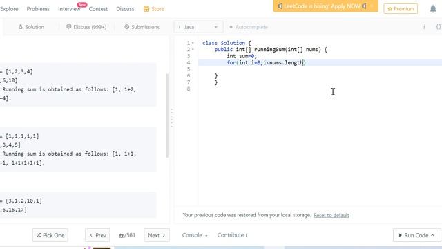 Running Sum of 1d Array #viral #java #python смотреть онлайн