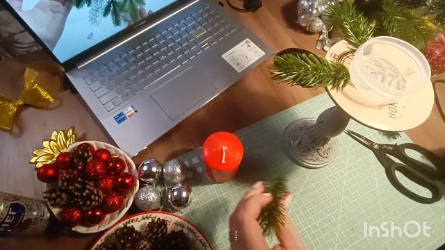 Новогодний подсвечник своими руками . Новогодний декор. Новогодняя поделка смотреть онлайн
