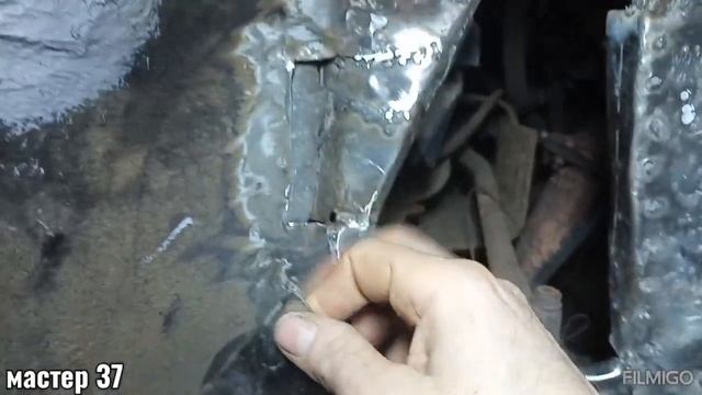 Ремонт НЕРЖАВЕЙКОЙ правый передний лонжерон на ваз 2110,11,12