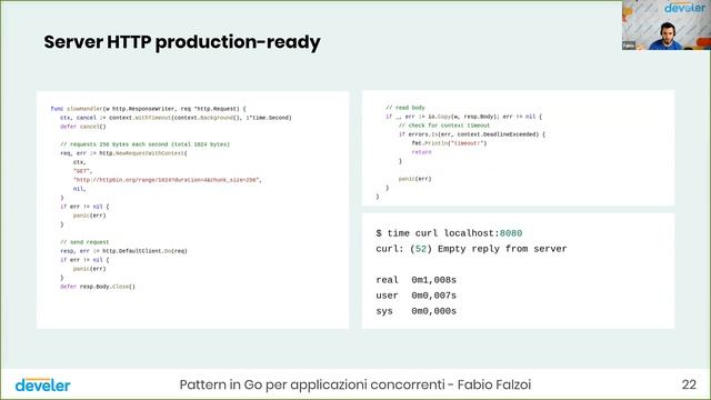 Pattern in Go per applicazioni concorrenti - Fabio Falzoi смотреть онлайн