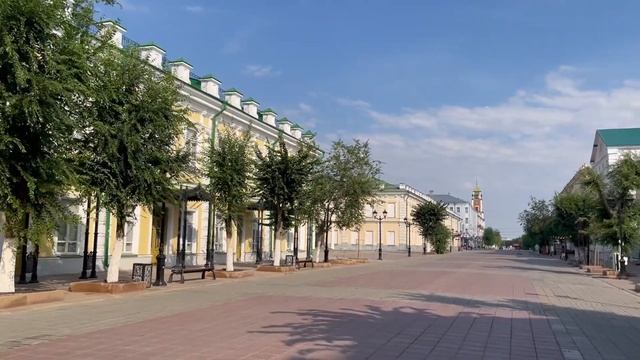 Оренбург. Советская улица, пешеходная зона, в Уфа такой нет. Лето 2022г. Soviet street. Orenburg смотреть онлайн