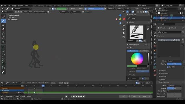 BLENDER 2.91 пробую Grease Pencil смотреть онлайн