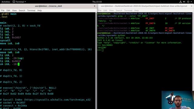 How to Write Shellcode - Part 3: Writing a reverse shell TCP server in MIPS смотреть онлайн