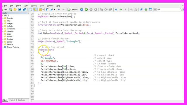 LEARN MQL5 TUTORIAL BASICS 100 - SIMPLE TRIANGLE OBJECT смотреть онлайн