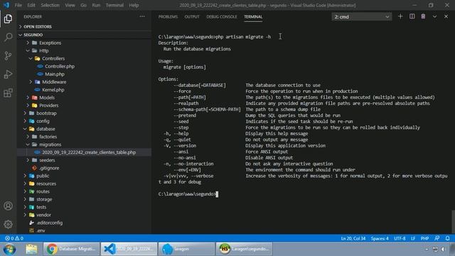 LARAVEL #042 MIGRATIONS MIGRATE ROLLBACK E REFRESH смотреть онлайн