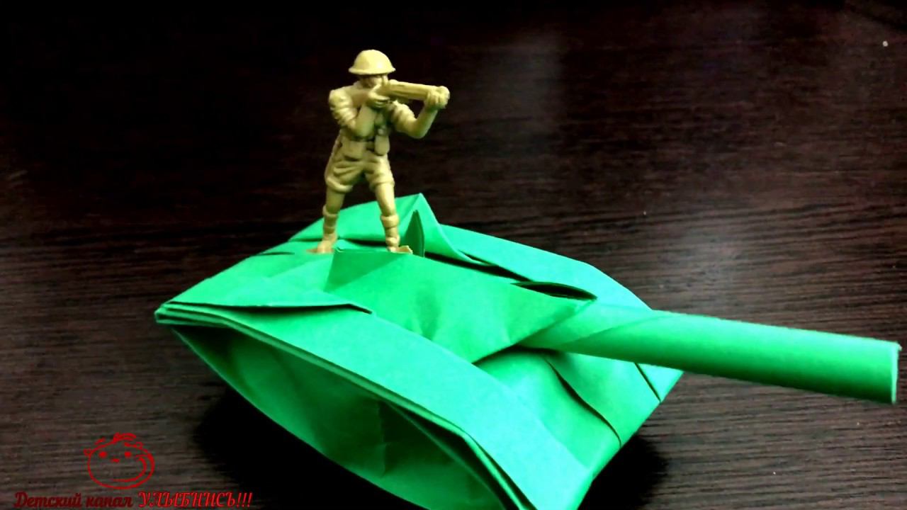 Как сделать танк из бумаги | origami paper tanks | Оригами | Поделки на день победы | 9 мая смотреть онлайн
