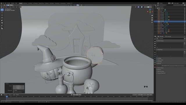 Trick Or Treat In Blender 2.9 - 3D Modeling Process