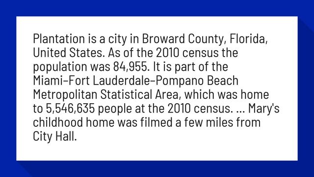Is Plantation Florida near Miami? смотреть онлайн