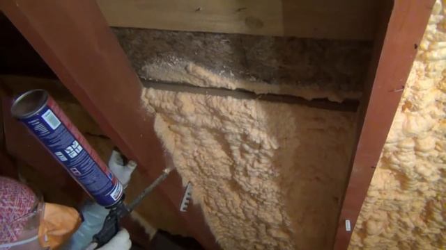 Утепление под коньком крыши Полинором. смотреть онлайн
