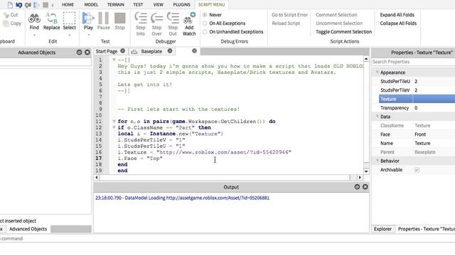 Scripting #2 | Old ROBLOX Scripts: Textures | Part 1