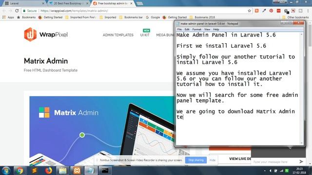 #1 Make Admin Panel in Laravel 5.6 | Installation | Download Free Admin Design Template смотреть онлайн