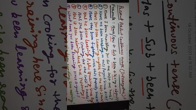21st tutorial on tense. Present perfect continuous tense - interrogative sentences. смотреть онлайн