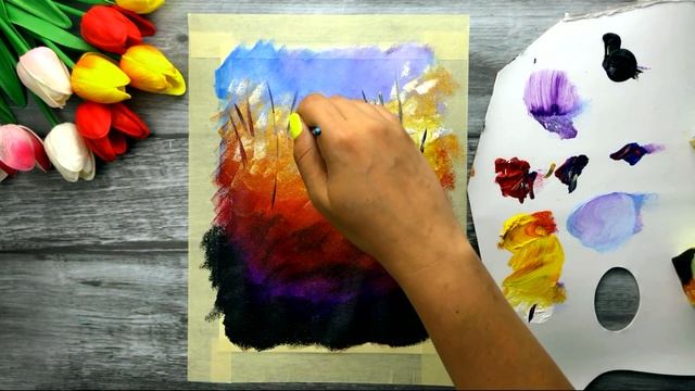 СТРЕКОЗА В ПОЛЕ • Рисуем губкой для посуды • смотреть онлайн