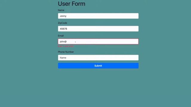 Form Validation App.JS HTML CSS Bootstrap4 Web App.Java Regular Expression Example смотреть онлайн