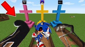 Выбери правильную могилу СОНИК EXE или BREAKING NEWS или СУЩЕСТВО С ПРОСЁЛОЧНОЙ ДОРОГИ в МАЙНКРАФТ