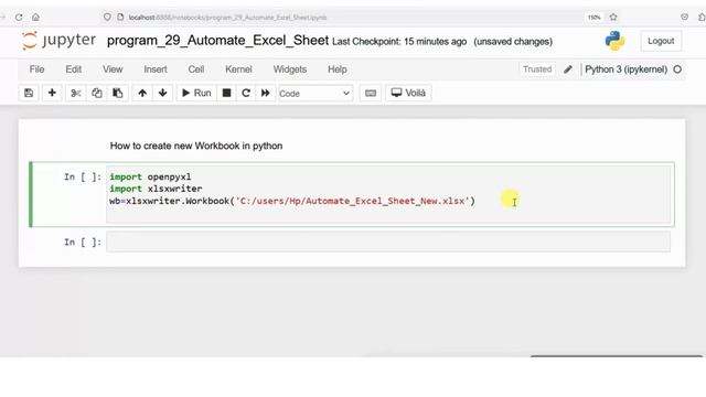 Automated Excel Sheet | How to create new Workbook | Python Programming | Jupyter NoteBook | IL смотреть онлайн