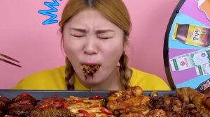 Korean Convenience Store Food Mukbang Fried chicken EATING by HIU 하이유