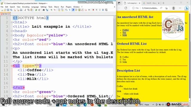 List in Html 5 with full Source Code||Ordered Unordered Defination List #html # Html list смотреть онлайн