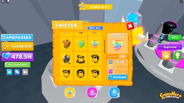 ПОЛУЧИЛ МЕГА ПЕТА! МОЙ МНОЖИТЕЛЬ х13,000,000 В СИМУЛЯТОРЕ ГЕРОЙ МОНЕТ! ROBLOX Coins Hero Simulator смотреть онлайн