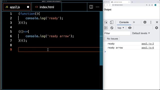 Immediately Invoked Function Expression JavaScript Code examples how to use IIFE смотреть онлайн