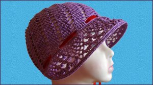 Шляпка а-ля капор. Шляпка крючком с полями.