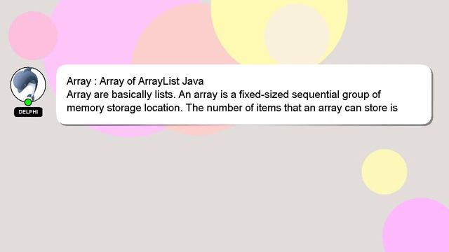 Array : Array of ArrayList Java смотреть онлайн