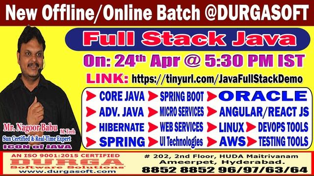 Full Stack Java Offline/Online Training @ DURGASOFT смотреть онлайн