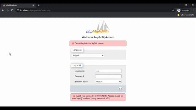 Access denied for user 'root'@'localhost' (using password: YES) mysqli_real_connect(): (HY000/1045 смотреть онлайн