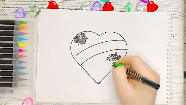 Как нарисовать Рисунок для Мамы очень просто Очень легкие рисунки смотреть онлайн