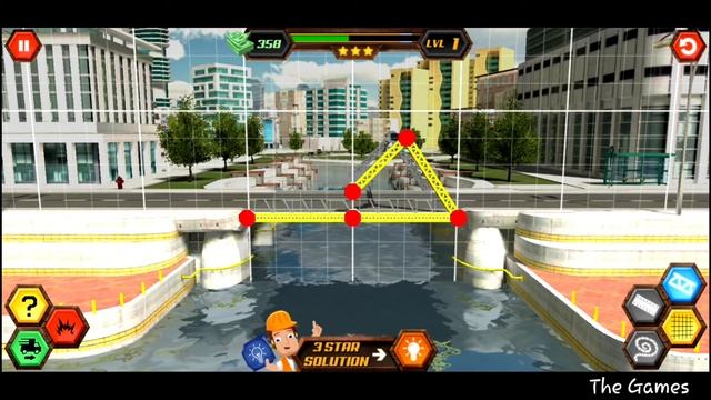 Level 1 | Bridge Construction Simulator | Walkthrough Solution | The Games смотреть онлайн