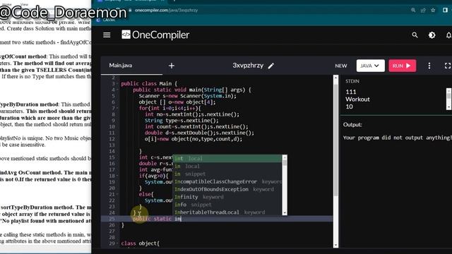 fully explained|TCS IRA JAVA 28TH FEB SOL|CODE DORAEMON|TCS IRA/CPA/OPA/MCQS/PRA смотреть онлайн