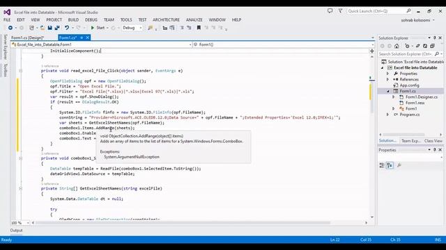 How to Read Sheet of Excel File into DataTable in C# Winforms смотреть онлайн