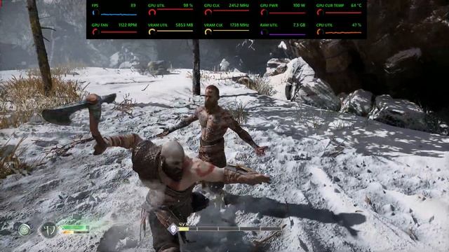 God of War v.1.0.12 - производительность игры с FSR 2.0 (RX 6600) смотреть онлайн