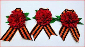 Гвоздика на ленте георгиевской своими руками
