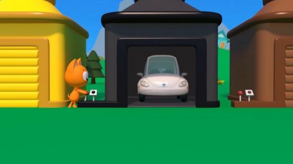 Learn colors with a Meow Meow Kitty Kote Fun Game for kids - Magic garage and colored balls