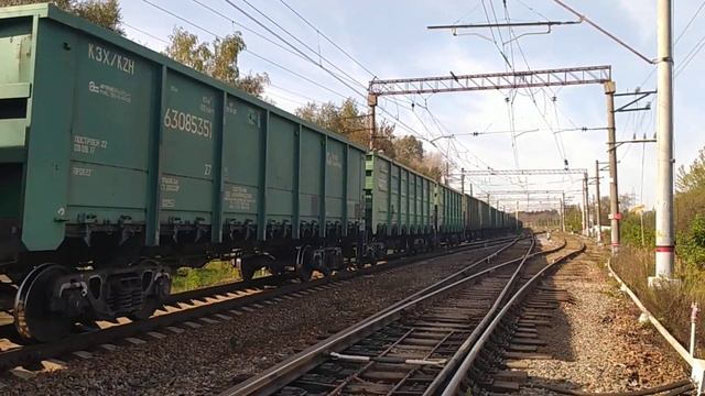 Электровоз ВЛ11М-292/337Б с грузовым поездом станция Каналстрой 17.09.2023 смотреть онлайн