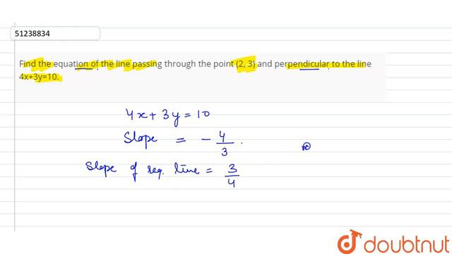 Find the equation of the line passing through the point (2, 3) and perpendicular to смотреть онлайн
