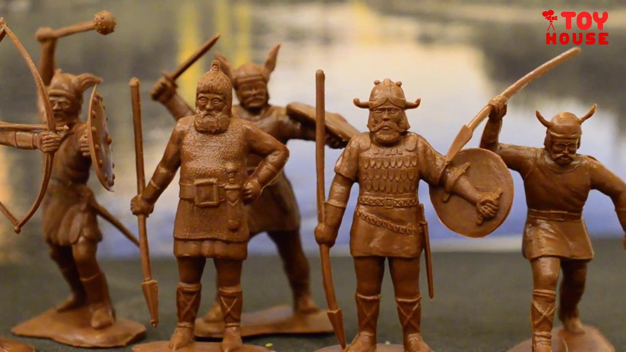 Игрушки ВРЕМЕН СССР. Военные солдатики викинги обзор фигурок.