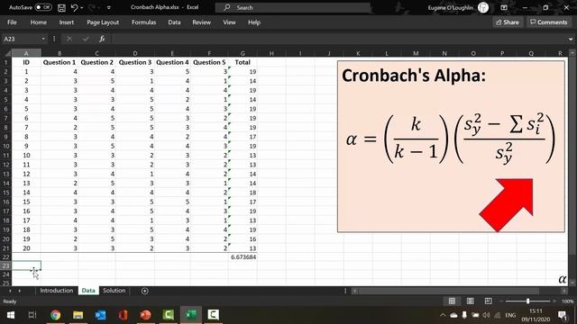 How To... Calculate Cronbach's Alpha in Excel смотреть онлайн