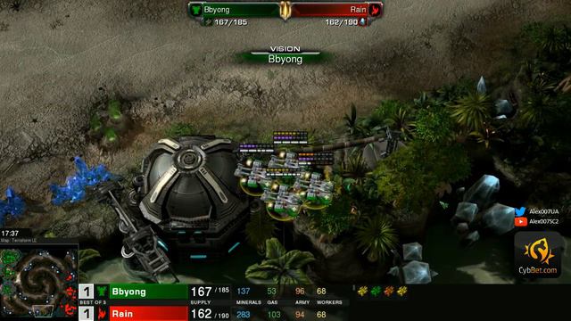 Игра корейских профессионалов в StarCraft 2: Bbyong vs Rain смотреть онлайн