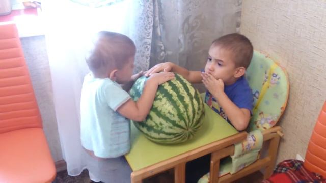 Прикольное видео.Как правильно разделить арбуз. смотреть онлайн