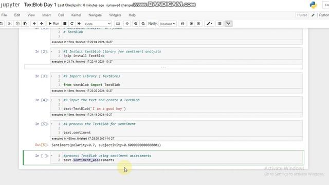 How to analyze sentiment using TextBlob in Python Day 1 смотреть онлайн